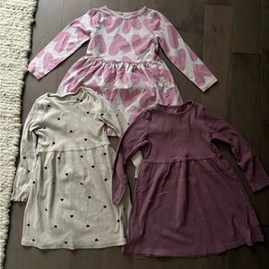 Lot Of 3 Girls H&M Long Sleeve Dress Size 5-6T